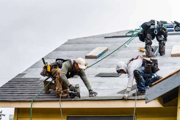 Professional Gutter Installation technician working in Bargersville, IN